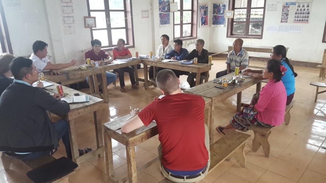 Photo 2: Meeting with village representatives in the village hall (Photo: Ole Mertz)